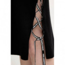 Klj Knitted Lace Tie Dress Black  KARL LAGERFELD