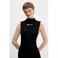 Klj Knitted Lace Tie Dress Black  KARL LAGERFELD