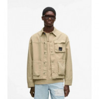 Klj Canvas Jacket Pale Khaki  KARL LAGERFELD