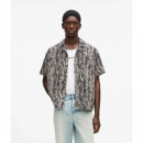 Klj Ss Aop Shirt Linear Logo Aop  KARL LAGERFELD