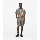 Klj Ss Aop Shirt Linear Logo Aop  KARL LAGERFELD