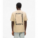 Klj Reg Back Frame Tee Pale Khaki  KARL LAGERFELD
