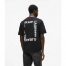 Klj Reg Back Frame Tee Black  KARL LAGERFELD