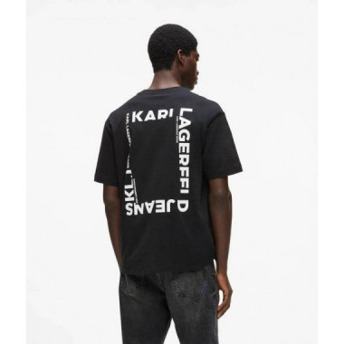 Klj Reg Back Frame Tee Black  KARL LAGERFELD