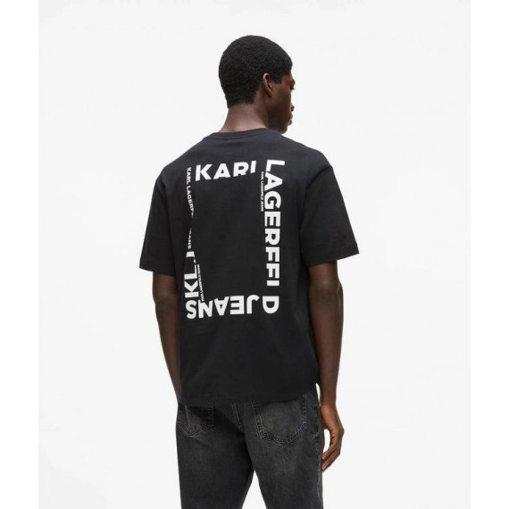 Klj Reg Back Frame Tee Black  KARL LAGERFELD