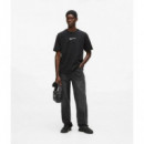 Klj Reg Back Frame Tee Black  KARL LAGERFELD