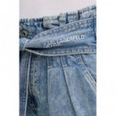 Klj Hr Denim Belt Short Washed Mid Blue  KARL LAGERFELD