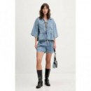 Klj Hr Denim Belt Short Washed Mid Blue  KARL LAGERFELD