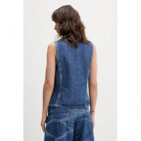 Klj Fitted Denim Vest Dark Blue Stone  KARL LAGERFELD