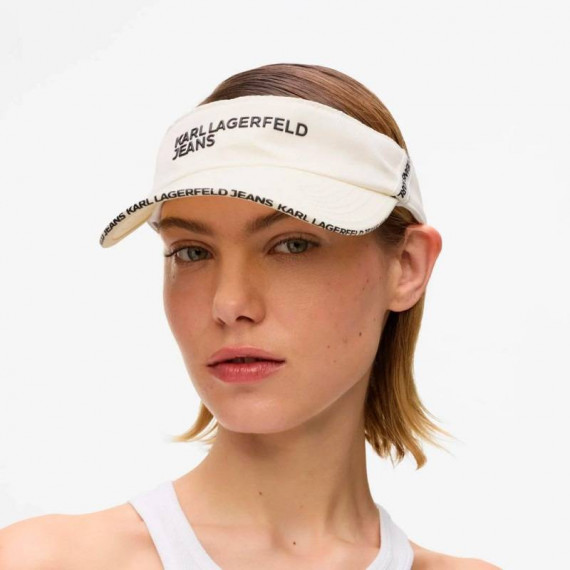 Klj Nylon Tape Visor White  KARL LAGERFELD
