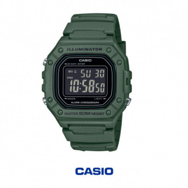 CASIO W-218H-3BV Reloj Digital 50M Cron&oacute;metro Alarma
