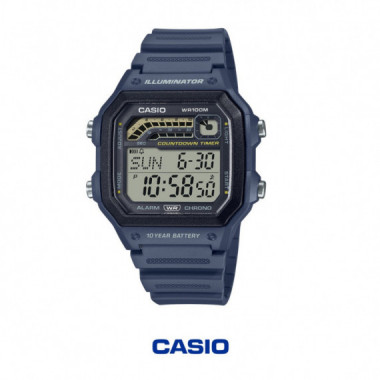 CASIO WS-1600H-2AV Reloj Digital Hombre &ndash; World Time &ndash; 100M &ndash; Bater&iacute;a 10 A&ntilde;os