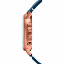 Reloj Casio MTP-E321RL-2AV Hombre Analógico Multifunción 50M Correa Piel Azul Caja Rose Gold