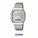 Reloj Casio AQ-240E-7A Unisex Analógico-Digital Doble Pantalla WR Correa Acero Inoxidable