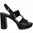 Sandalia 2 Tiras+argolla Piel Negro  MICHAEL KORS