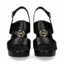 Sandalia 2 Tiras+argolla Piel Negro  MICHAEL KORS