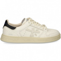 Talon Negro Deportivo Piel Blanco  PREMIATA