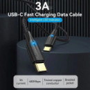 CABLE USB 2.0 VENTION TIPO USB-C/M-C/M LED 480MBPS