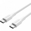 CABLE USB 3A TIPO USB-C/M-C/M WHITE 480MBPS 1M VEN
