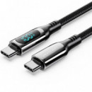 CABLE USB VENTION TIPO USB-C/M-C/M PANTALLA LED 5A