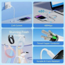 CABLE VENTION USB-A 2.0 - LIGHTNING 2.4A 1M WHITE