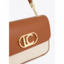 Bandolera con Solapa Efecto Piel Bicolor de LOLA CASADEMUNT