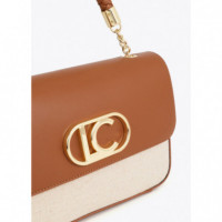 Bandolera con Solapa Efecto Piel Bicolor de LOLA CASADEMUNT