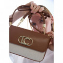 Bandolera con Solapa Efecto Piel Bicolor de LOLA CASADEMUNT