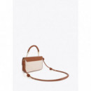 Bandolera con Solapa Efecto Piel Bicolor de LOLA CASADEMUNT