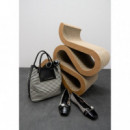 Shopper Tejido Rayas Combinado con Efecto Piel de LOLA CASADEMUNT