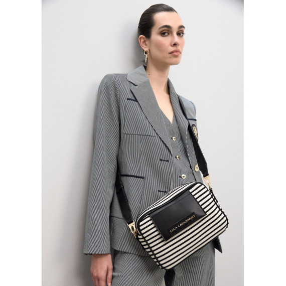 Cross Tejido Rayas Combinado con Efecto Piel de LOLA CASADEMUNT