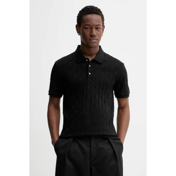 Ss Dbl Mercerized Emblem Jacquar Black  CALVIN KLEIN