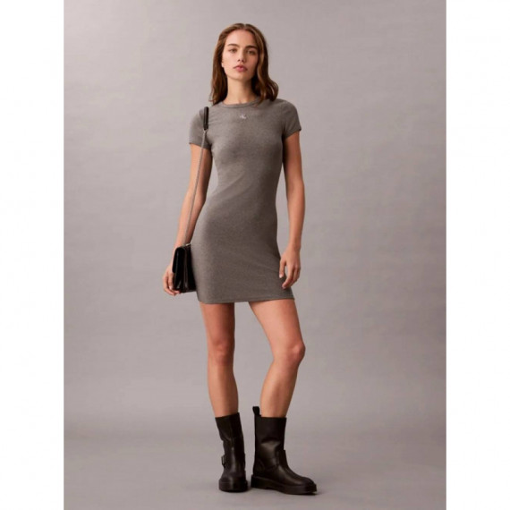 Ss Ctn Contour 1X1 Rib Ss Mini D Med Gra  CALVIN KLEIN