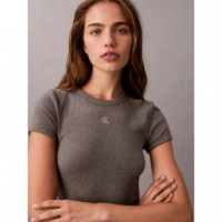 Ss Ctn Contour 1X1 Rib Ss Mini D Med Gra  CALVIN KLEIN