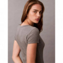 Ss Ctn Contour 1X1 Rib Ss Mini D Med Gra  CALVIN KLEIN