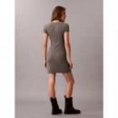 Ss Ctn Contour 1X1 Rib Ss Mini D Med Gra  CALVIN KLEIN