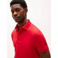 Hidden Placket Detail Reg Polo Medium Re  TOMMY HILFIGER