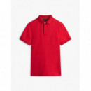 Hidden Placket Detail Reg Polo Medium Re  TOMMY HILFIGER
