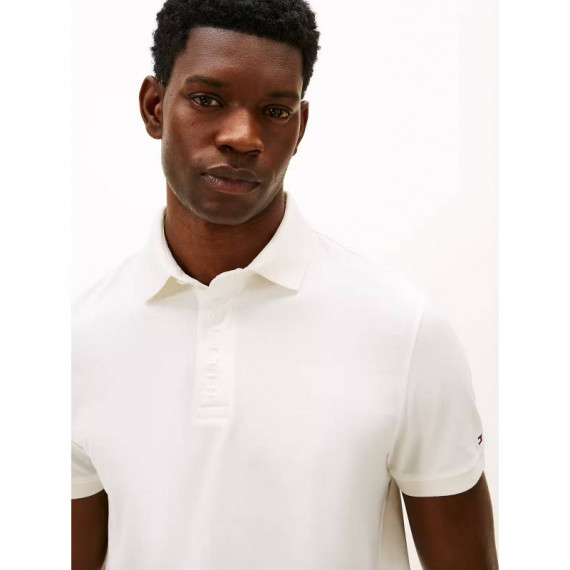 Hidden Placket Detail Reg Polo Ecru  TOMMY HILFIGER