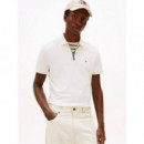 Liquid Cotton Rwb Zip Reg Polo Ivory Pet  TOMMY HILFIGER