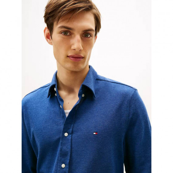 Knit Pique Featherweight Shirt Indigo He  TOMMY HILFIGER