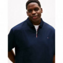 Bt-liquid Cotton Rwb Zip Polo-b Desert S  TOMMY HILFIGER