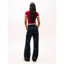 Tjw Slim Sh Badge Ss Rib Ext Lavish Ceri  TOMMY JEANS