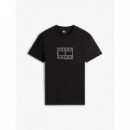 Tjm Reg Center Flag Ss Tee Black  TOMMY JEANS