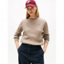 Co Cable Fine Gg C-nk Ls Sweater Ivory P  TOMMY HILFIGER