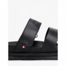 Adjustable Premium Lth Sandal Black  TOMMY HILFIGER