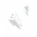 JOYROOM Cargador Red 2X Tipo C 45W JR-TCL05 + Cable Tipo C M/m 1MTR Blanco con Compartimento