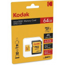 KODAK Tarjeta Memoria Micro Sdxc 64GB Uhs-i U3 V30  4K Ultra HD 100MBPS con Adaptador