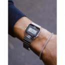 CASIO A700WE-1A Reloj Digital Vintage Unisex – Acero Inoxidable Plateado, Ultrafino, Wr, Estilo Retro