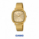 Reloj CASIO LTP-B166G-9AV Analógico Mujer, Acero Inoxidable Dorado, Wr 50M, Fecha, Cristal Mineral